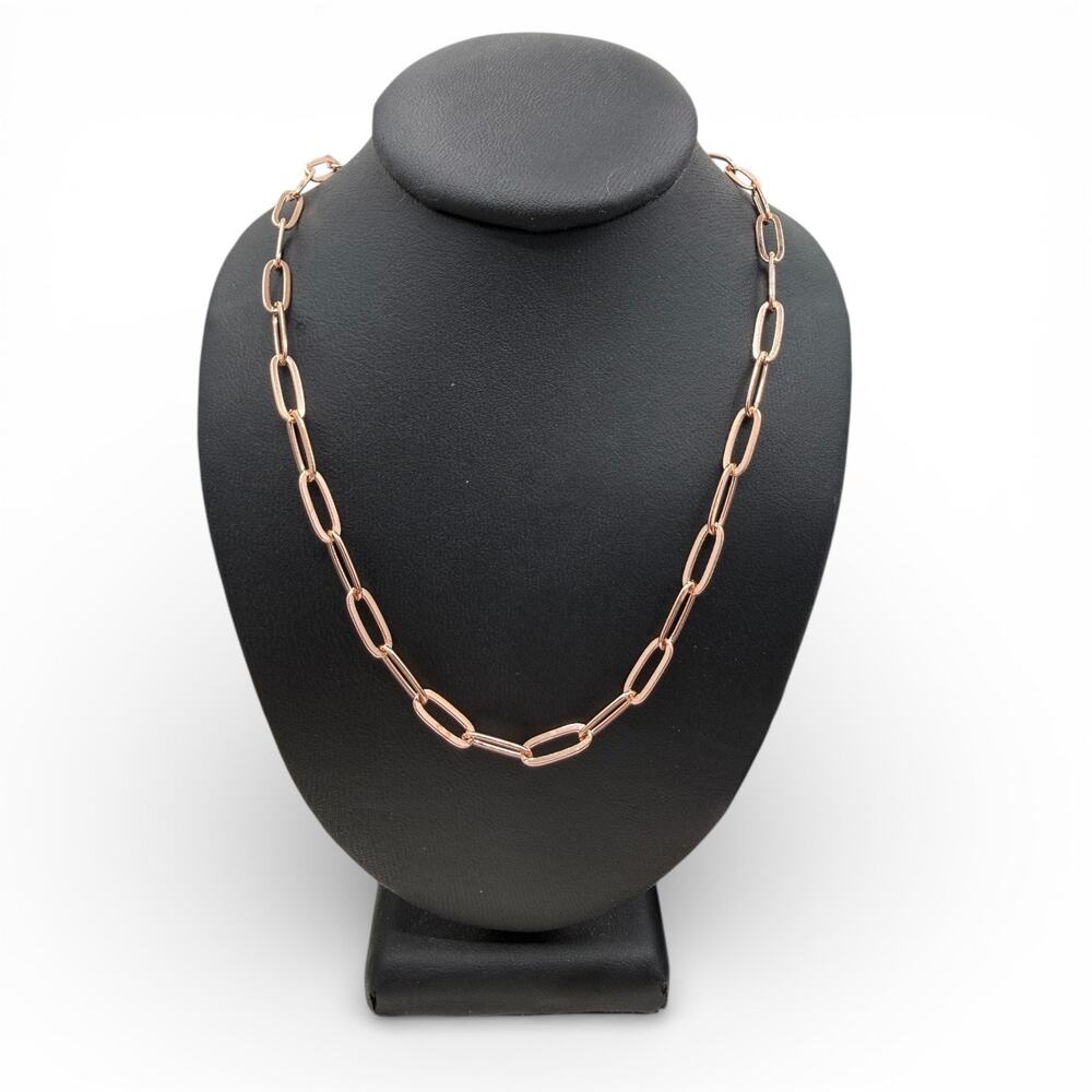 18 inch Copper Paper Clip Chain with Double Hook Clasp Handmade Artisan - Picture 2 of 7